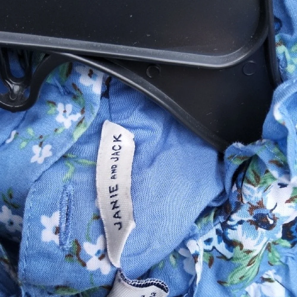 Janie and Jack Blue Floral Ruffle Blouse